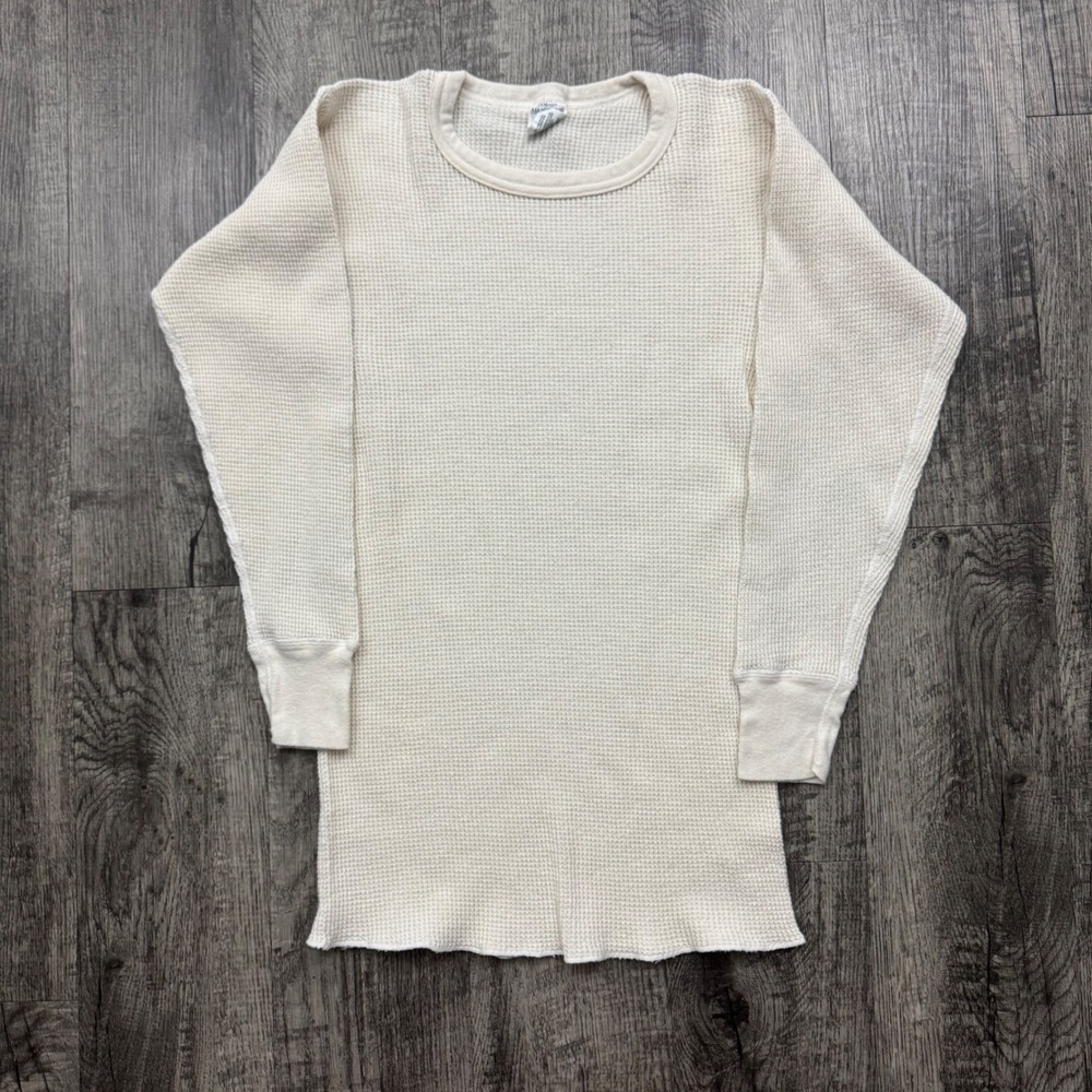 Vintage J.E. Morgan Waffle Knit Thermal Shirt Ivory L